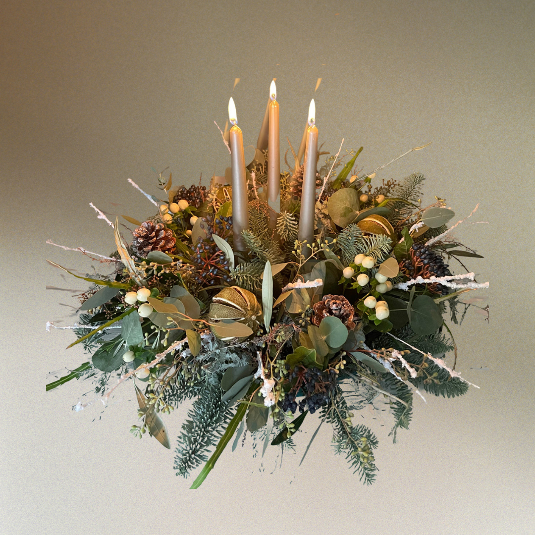 Christmas Candle Arrangement m- colour options available