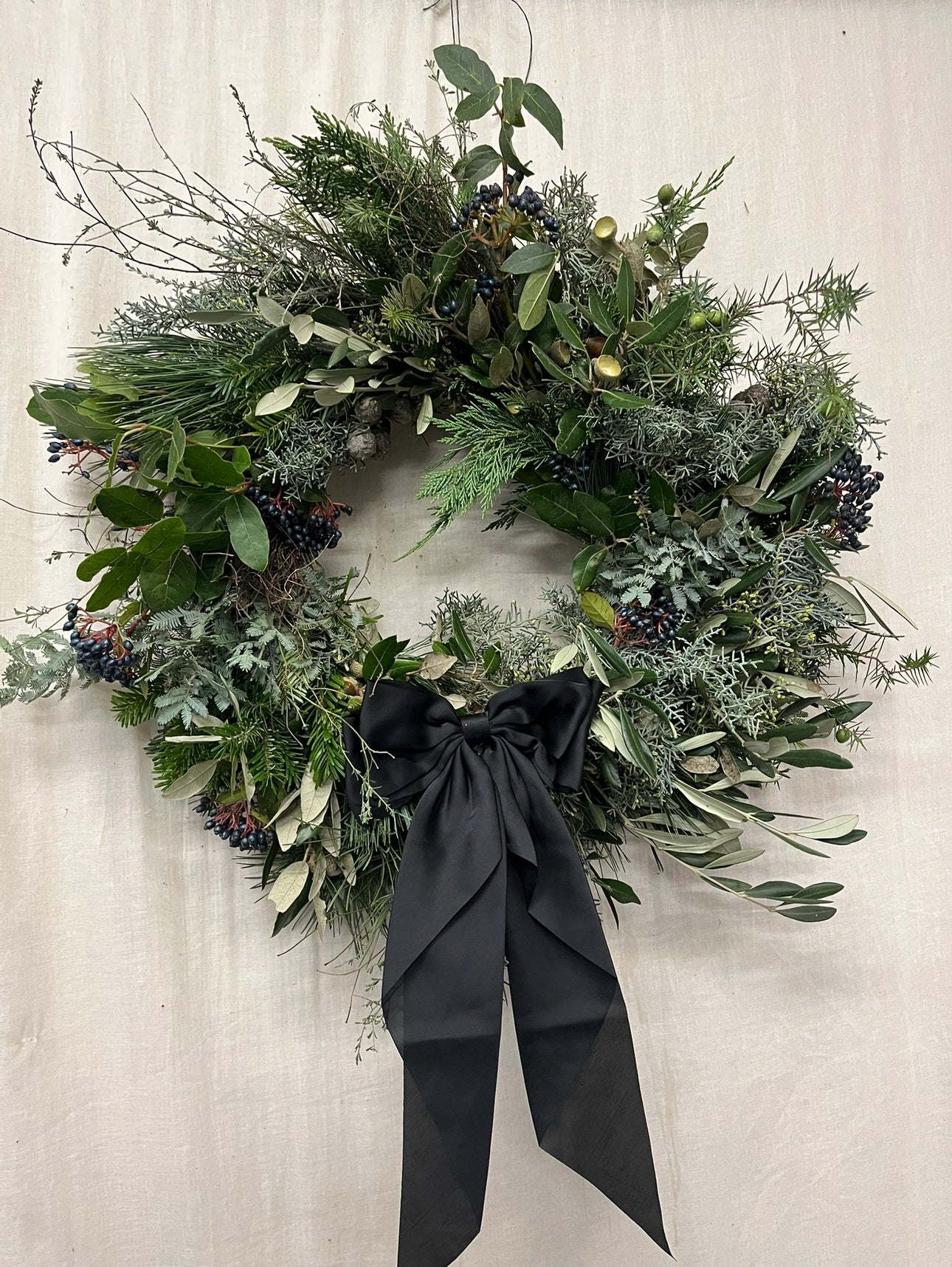 Black Bow Wreath