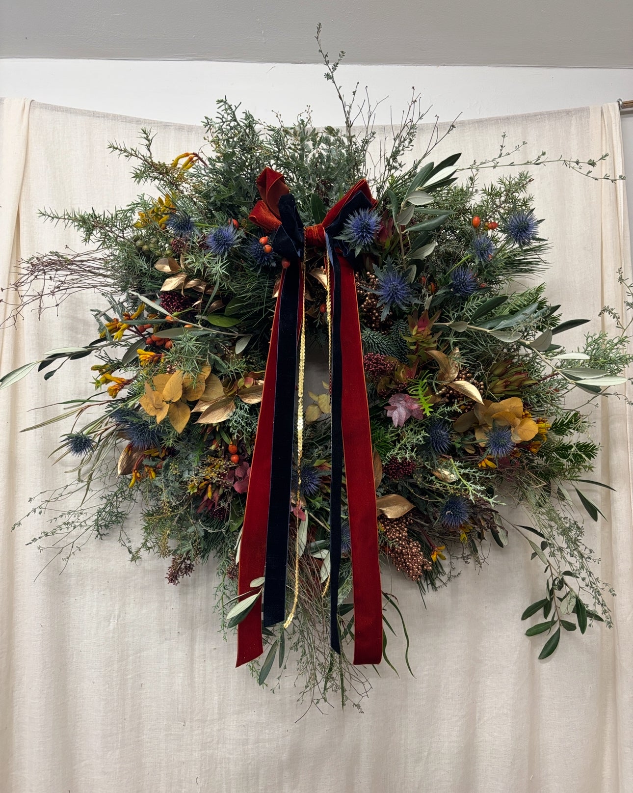 Brown and Blue Luxury Wreath