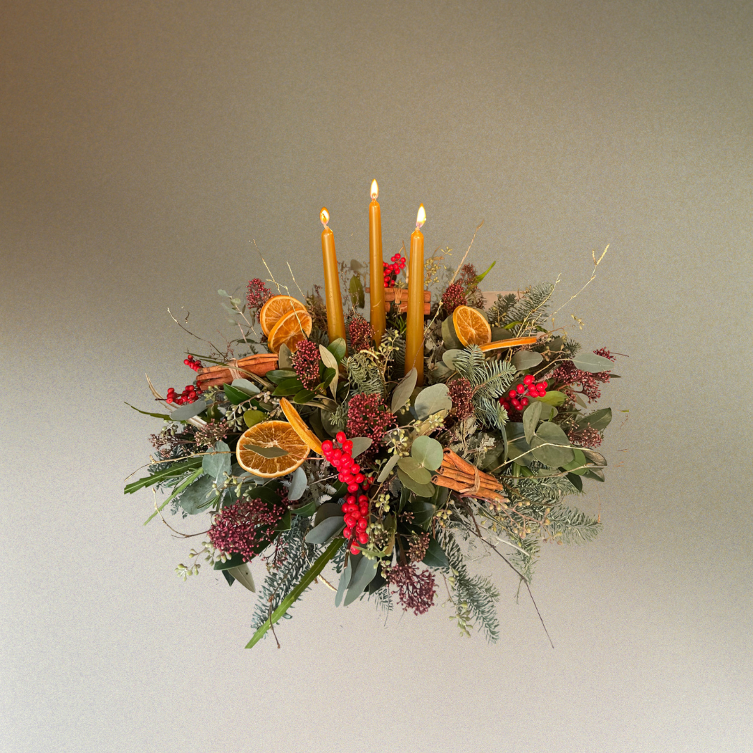 Christmas Candle Arrangement m- colour options available