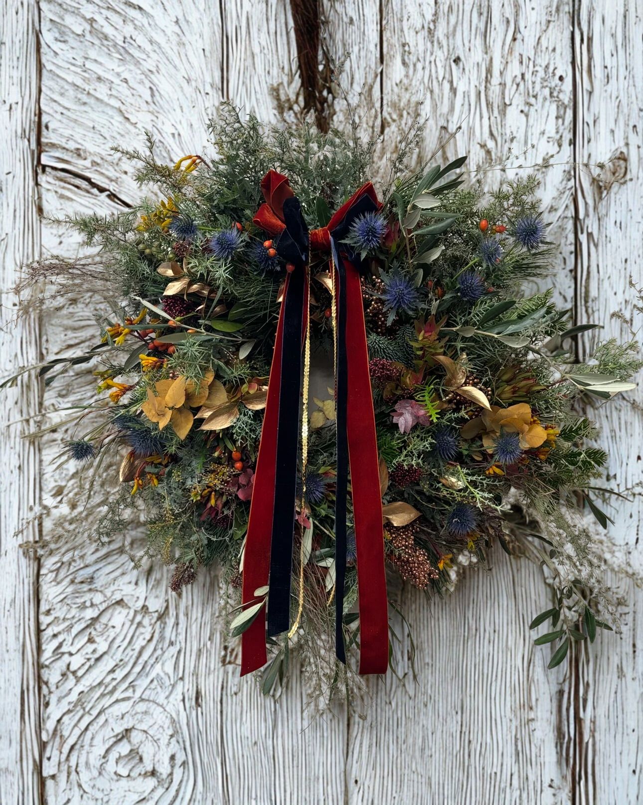 Brown and Blue Luxury Wreath
