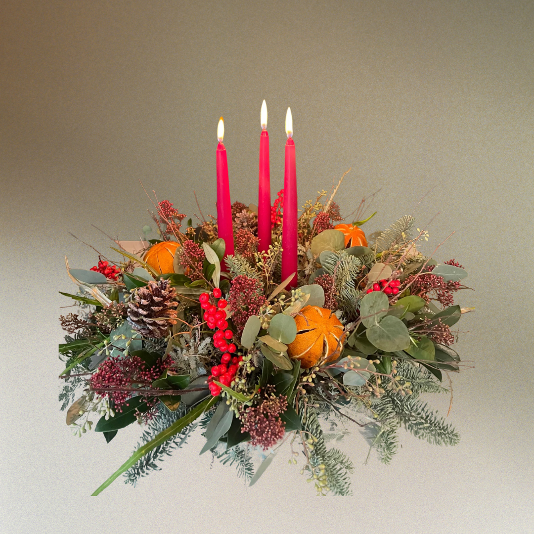 Christmas Candle Arrangement m- colour options available