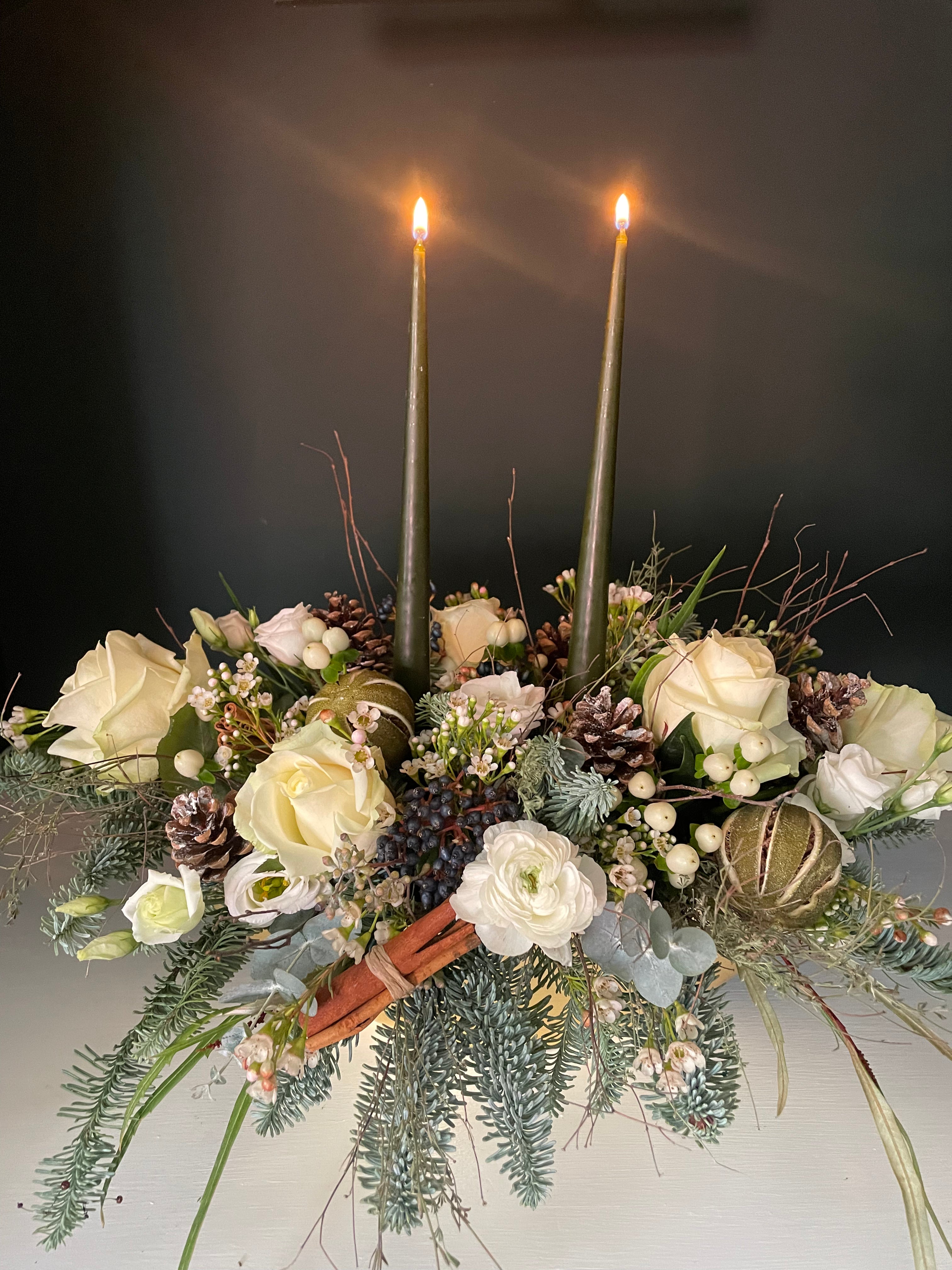 Luxury White and Gold Candle Arrangement
