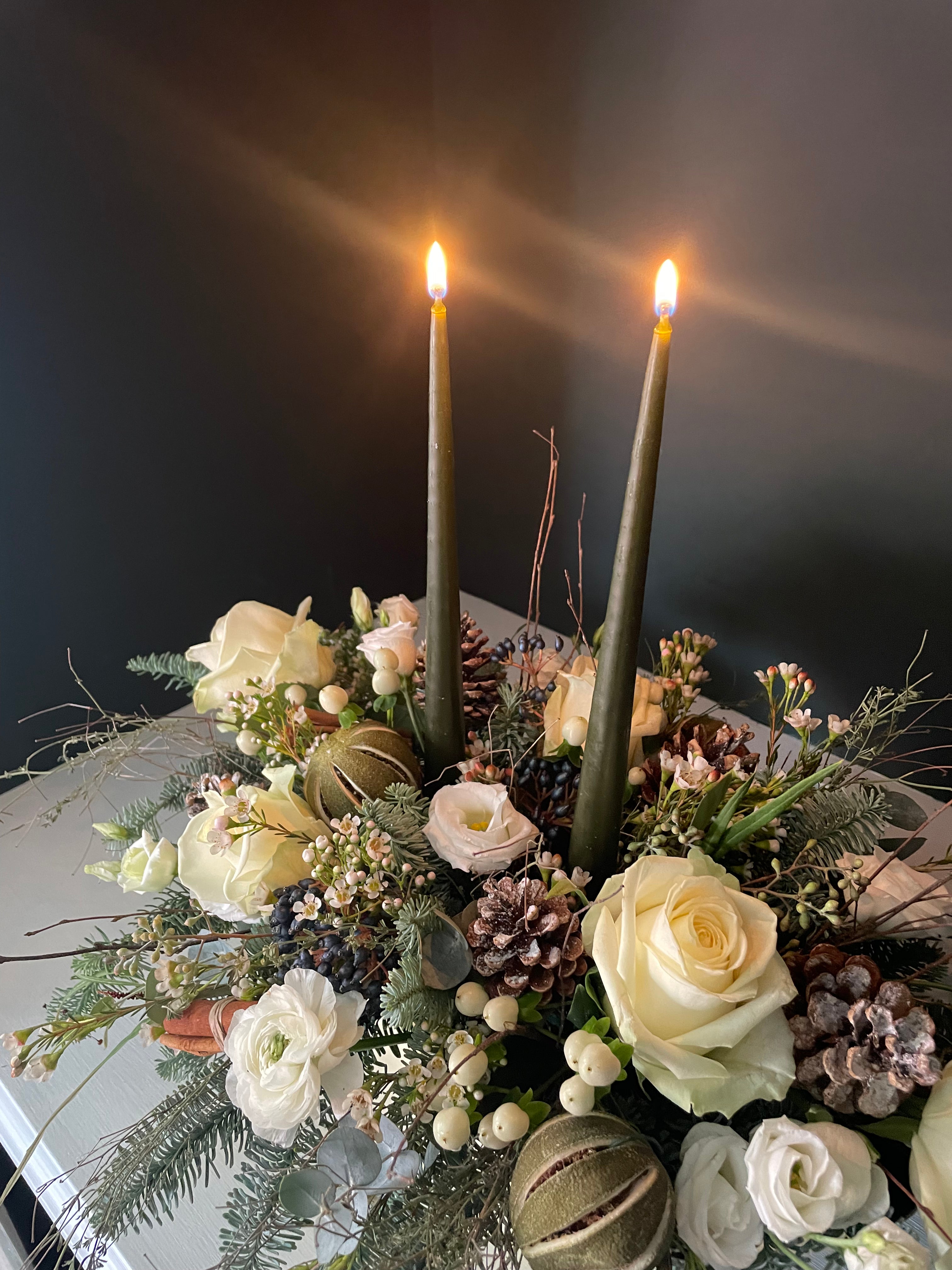 Luxury White and Gold Candle Arrangement