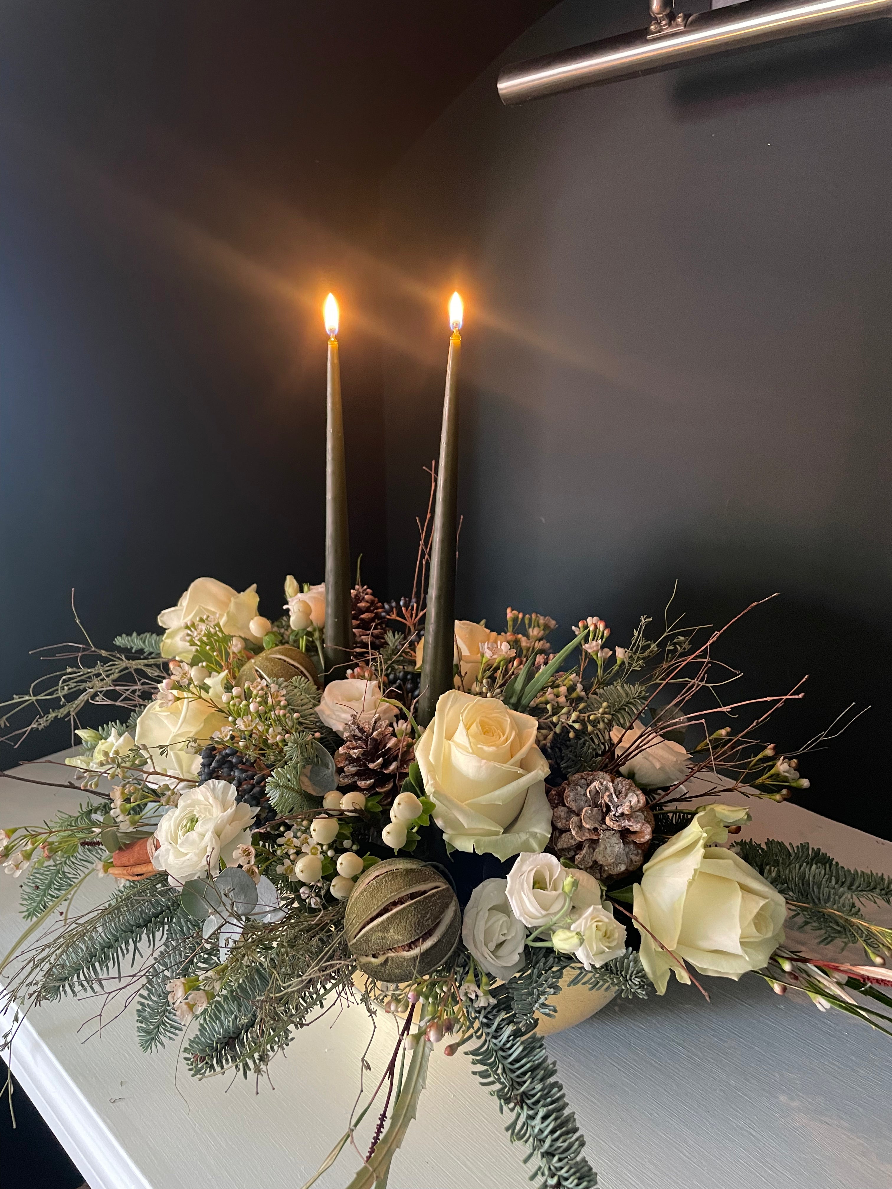 Luxury White and Gold Candle Arrangement